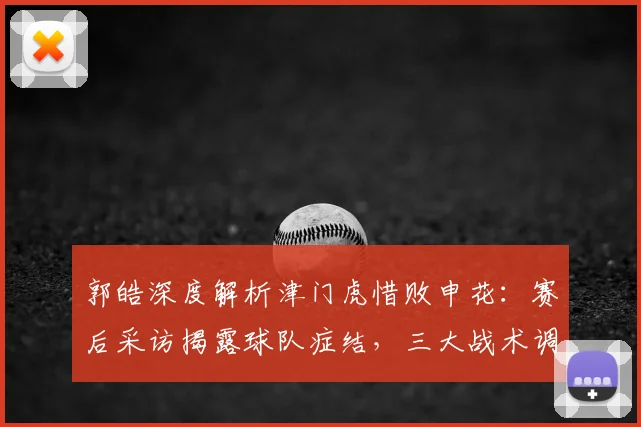 郭皓深度解析津门虎惜败申花：赛后采访揭露球队症结，三大战术调整助你捅破胜利窗户纸
